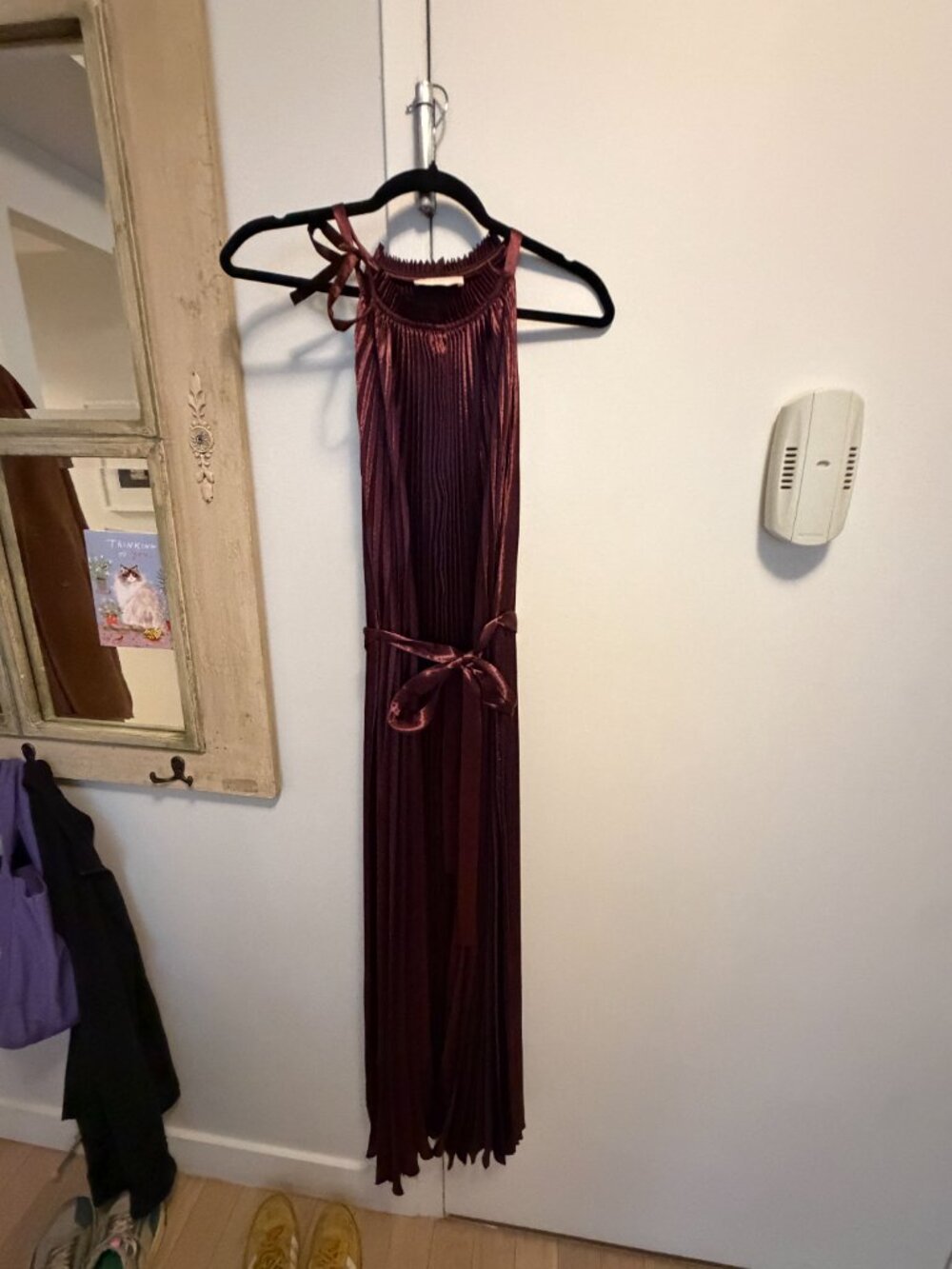 Ulla Johnson Amiko Metallic Pleated Halter Maxi Dress, 2 - Picture 2 of 7